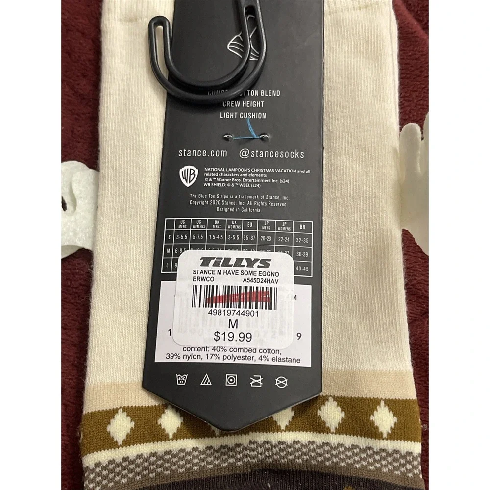 Stance National Lampoon's Christams Vacation Have Some Eggnog Socks Size M 6-8.5